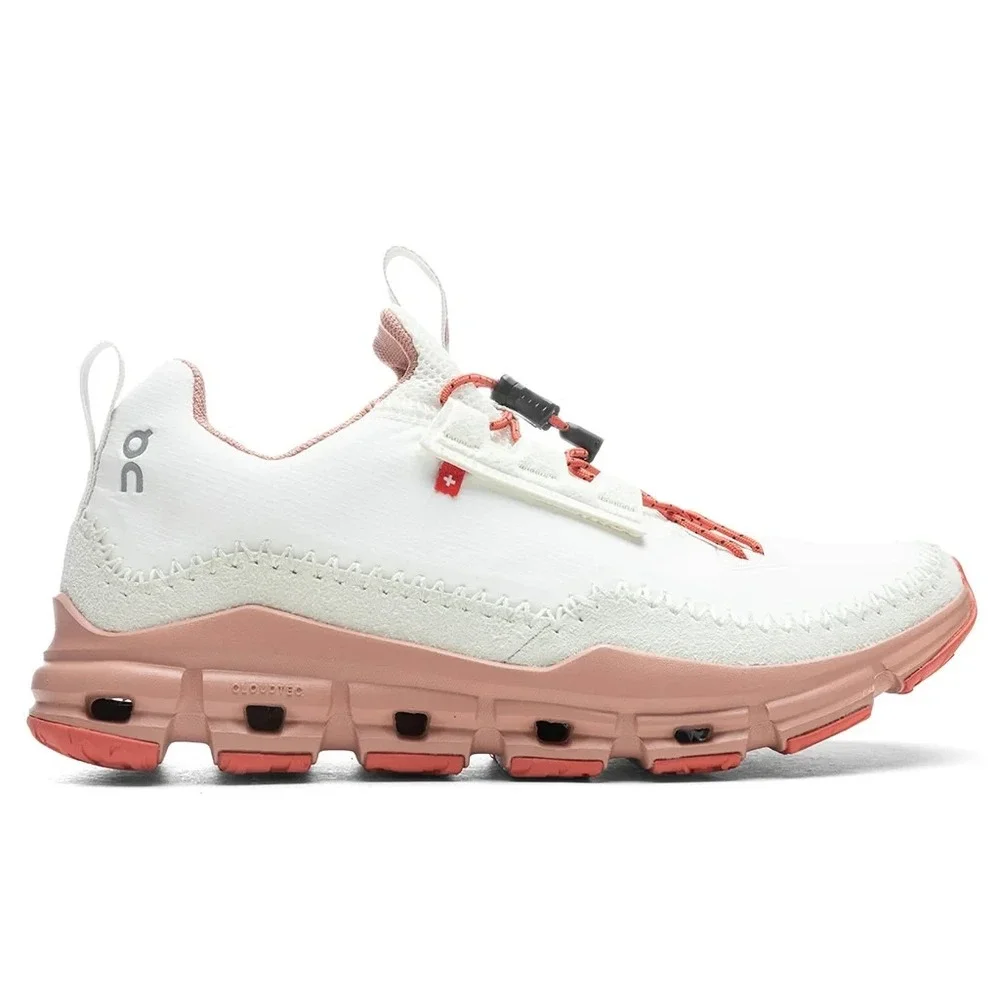 Women's Size 6 -On Cloudaway White Ice/Chilli Lace Up Low Top Sneakers Shoes NEW